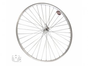 kolo zapletené 28"  622-19 přední RU 36 děr stříbrné Union/CnSpoke