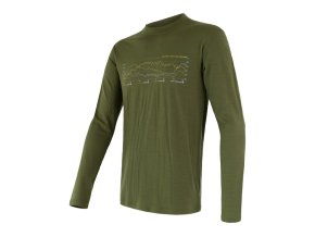 triko dlouhé pánské SENSOR MERINO ACTIVE PT TRACK safari