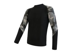 triko dlouhé pánské SENSOR MERINO IMPRESS camo/černé (Velikost L)