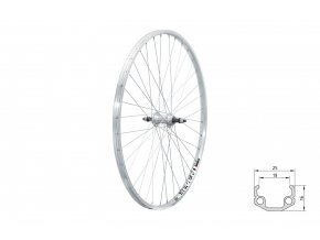 KELLYS Zapletené kolo zadní KLS EVENT V-brake R, 28", silver