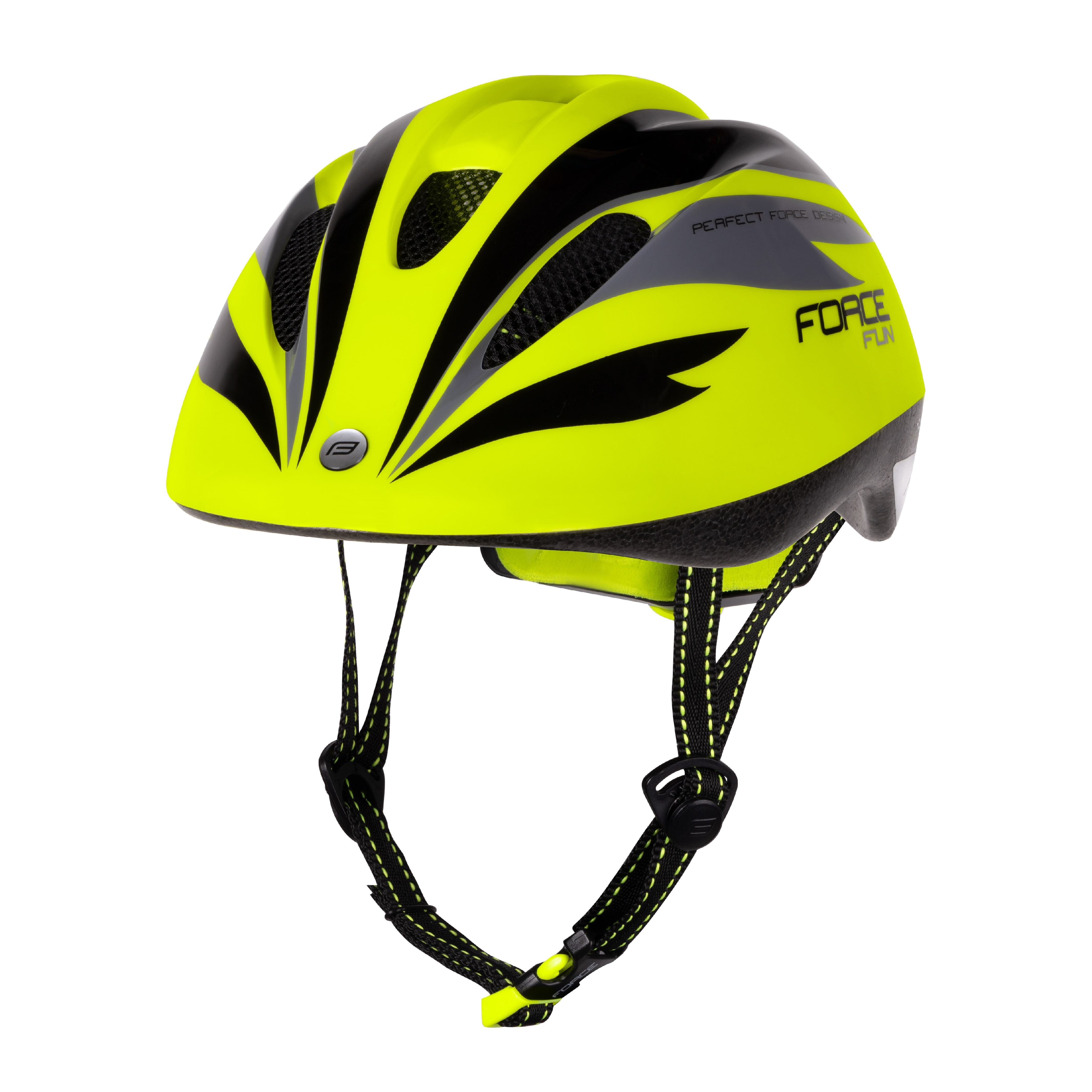přilba FORCE FUN STRIPES dětská, fluo-černo-šedá Varianta: S