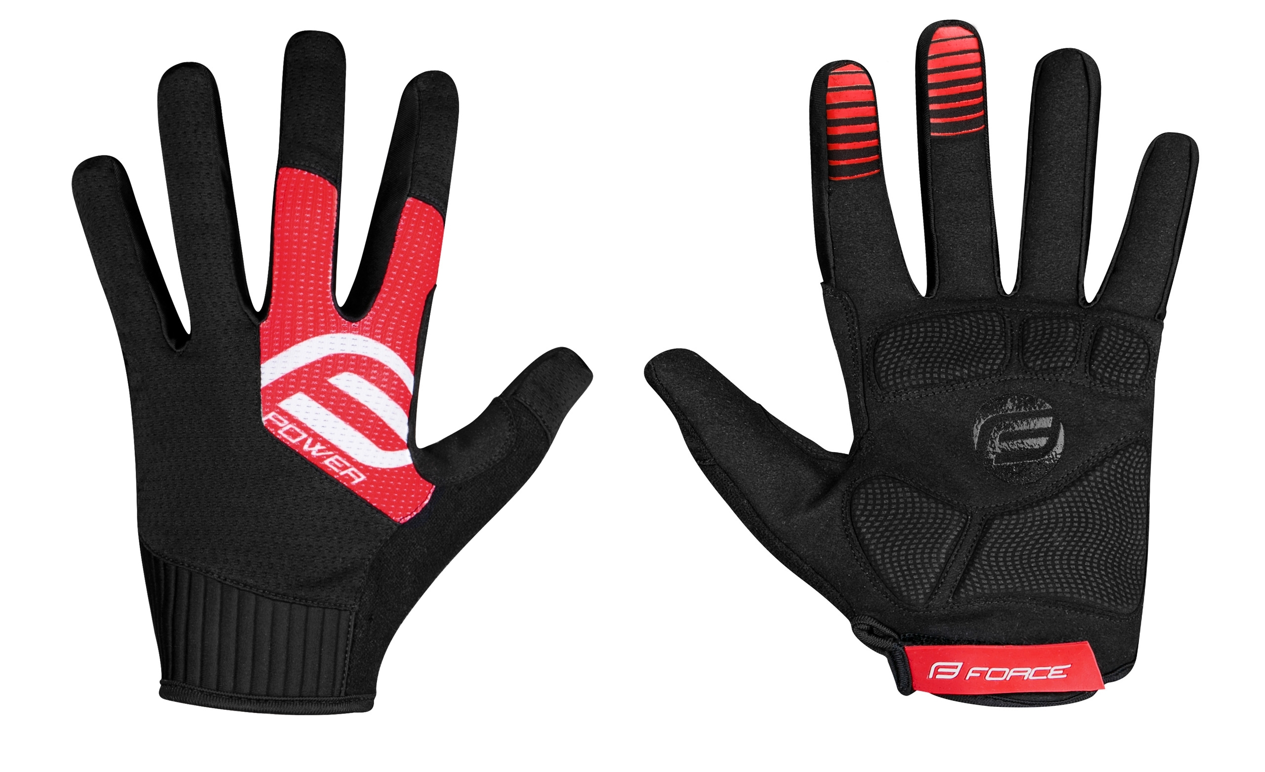 rukavice FORCE MTB POWER, černo-červené Varianta: S