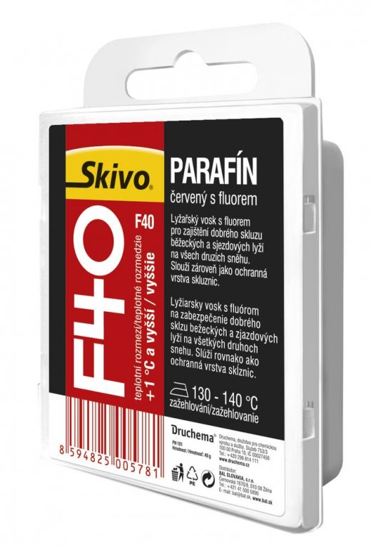 Druchema vosk Skivo parafín s fluorem F 40 červený 40g