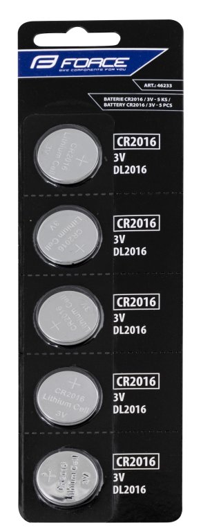 baterie CC+pulsmetrů FORCE CR2016 5ks