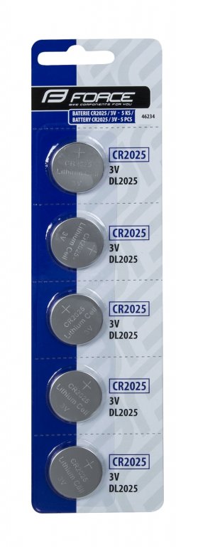 baterie CC+pulsmetrů FORCE CR2025 5ks