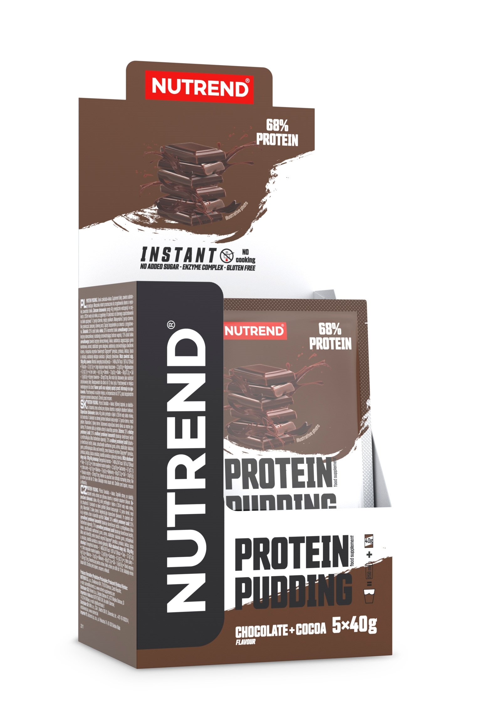 Nutrend PROTEIN Pudding 5x 40 g, čokoláda+kakao