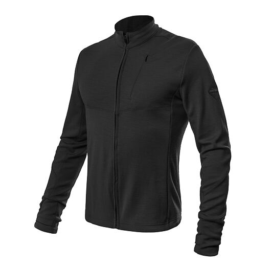 mikina pánská SENSOR MERINO UPPER zip černá Velikost.: M