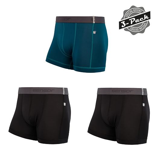 boxerky SENSOR COOLMAX TECH 3 pack černé Velikost.: L