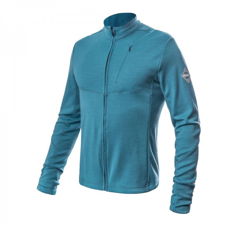 mikina pánská SENSOR MERINO UPPER celozip modrá Velikost.: M