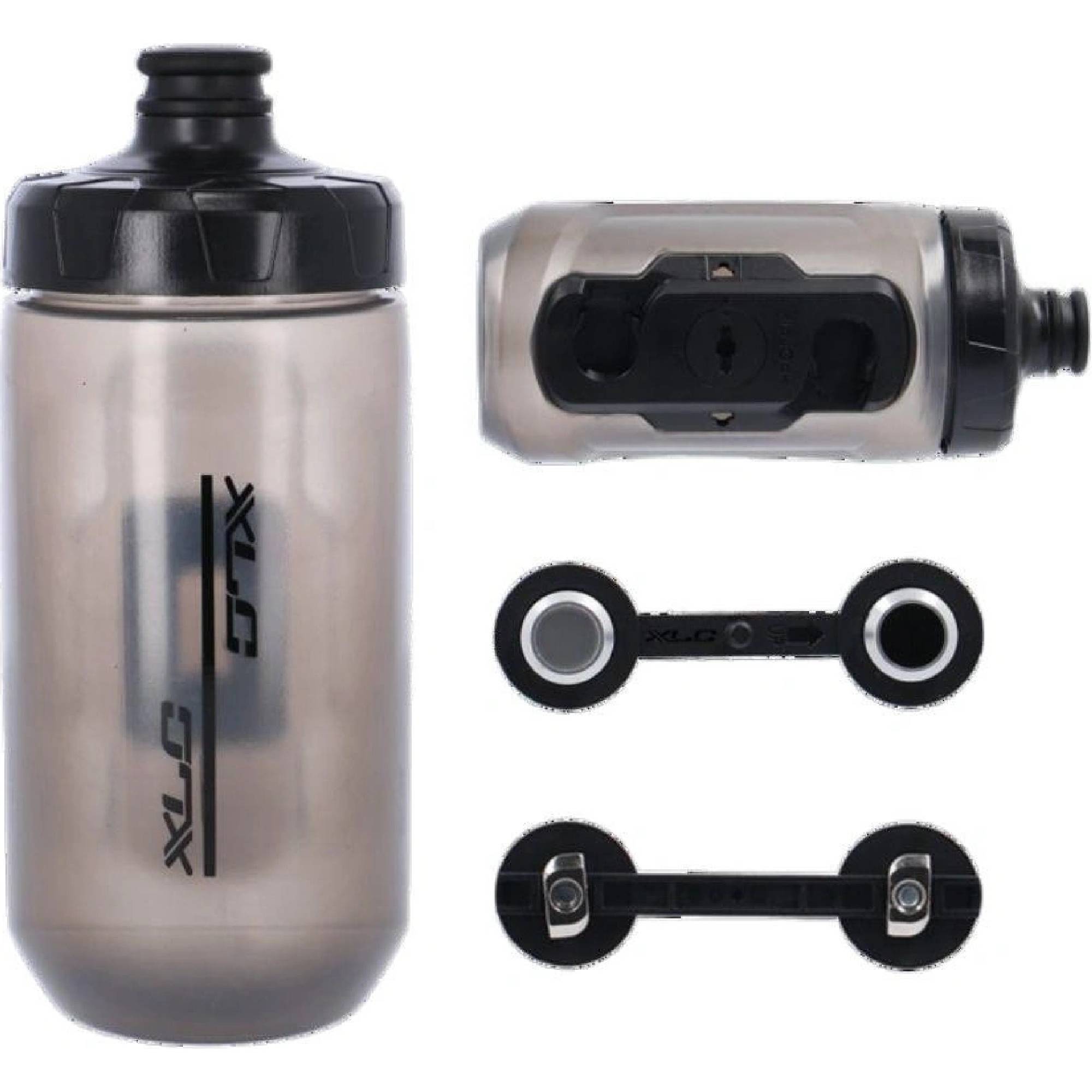 XLC MR-S12 MRS láhev na pití sada včetně adaptéru 450 ml čirá + Uni base