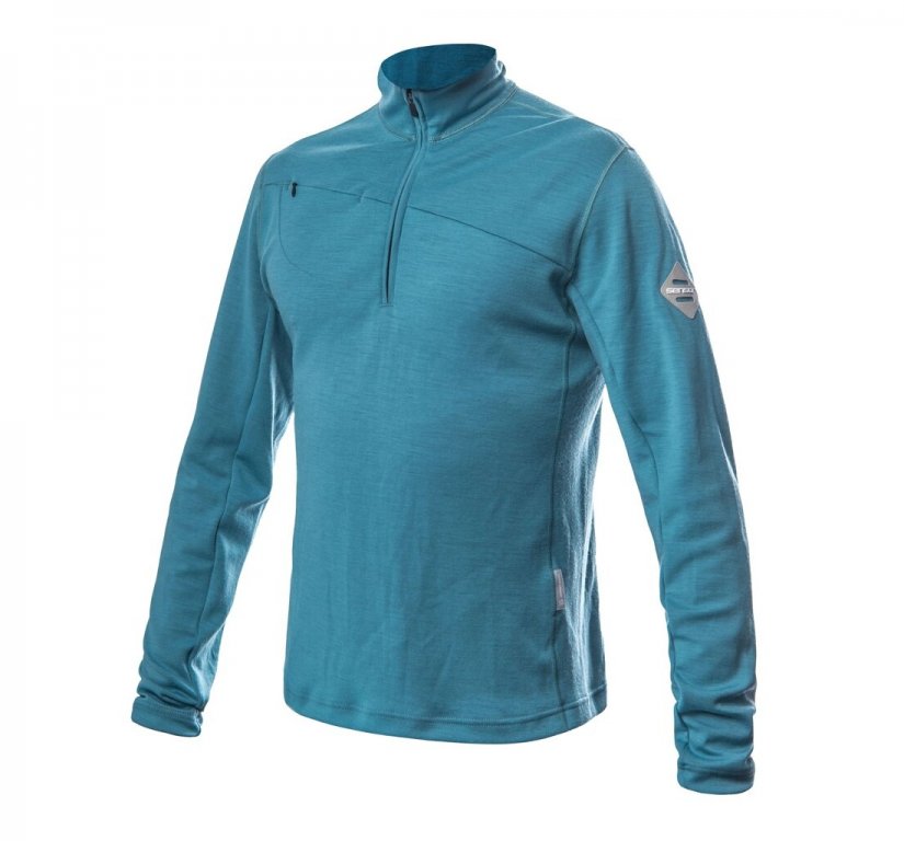mikina pánská SENSOR MERINO UPPER zip modrá Velikost.: S