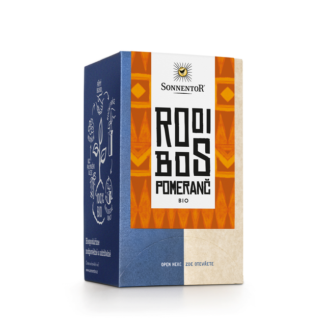 čaj Rooibos pomeranč Sonnentor 32,4g porcovaný