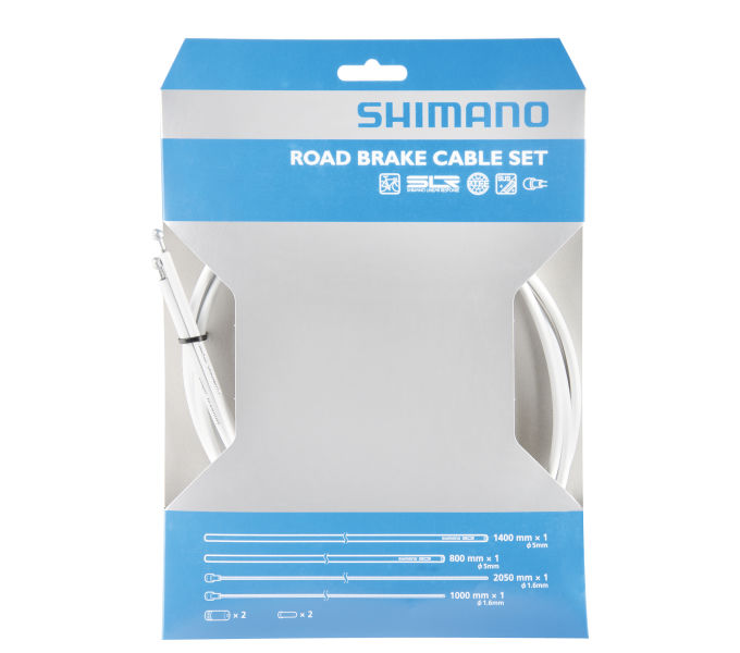 Shimano-servis bowdeny+lanka Shimano set 1.6 x 1000/2050mm, 800/1400mm bílý