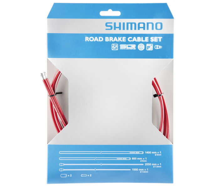 Shimano-servis bowdeny+lanka Shimano set 1.6 x 1000/2050mm, 800/1400mm červený