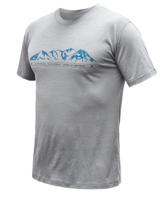 triko krátké pánské SENSOR MERINO ACTIVE MOUNTAINS šedé Velikost.: XL