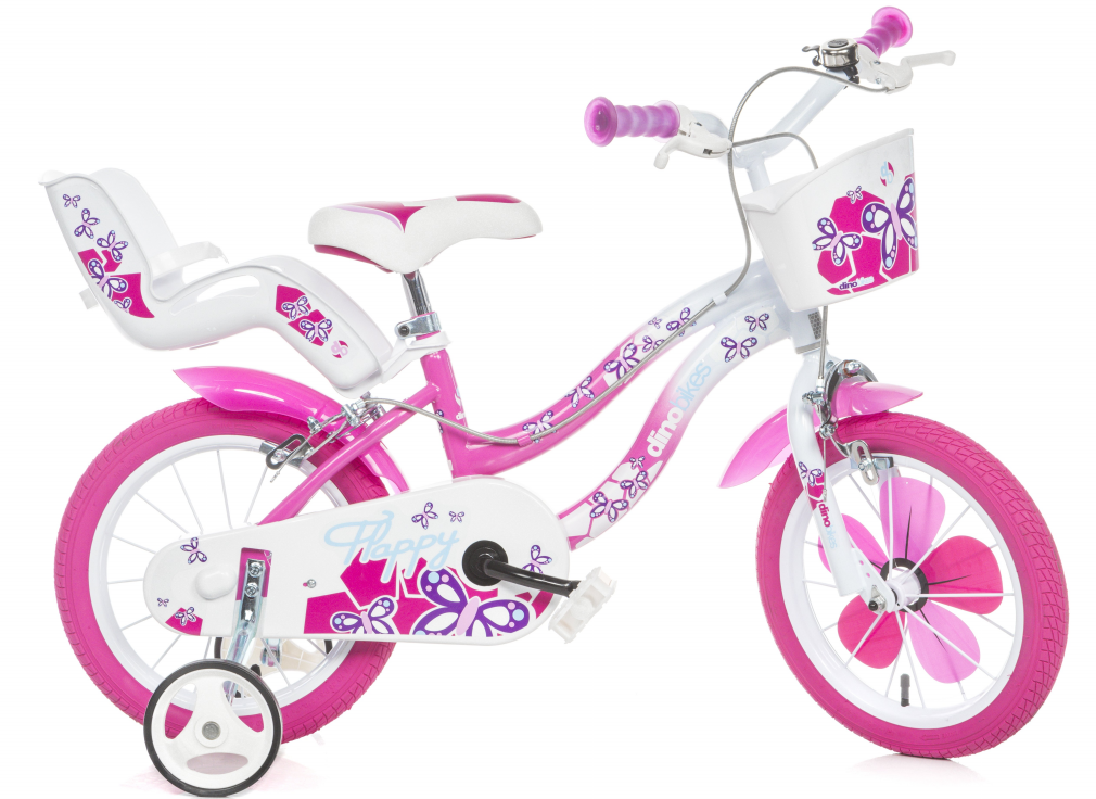 Dino bikes kolo 14" Dino FLAPPY bílo/růžové