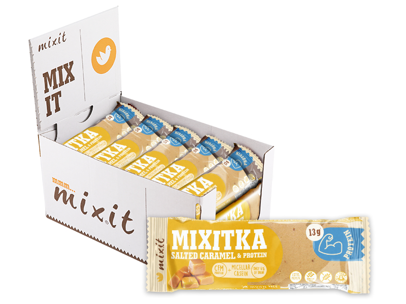 tyčinka Mixit bez lepku slaný karamel 43g exp. 08/25