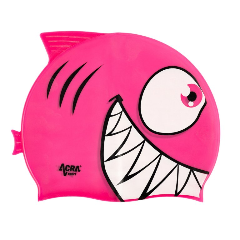 čepice plavecká dětská Acra PIRANHA růžová