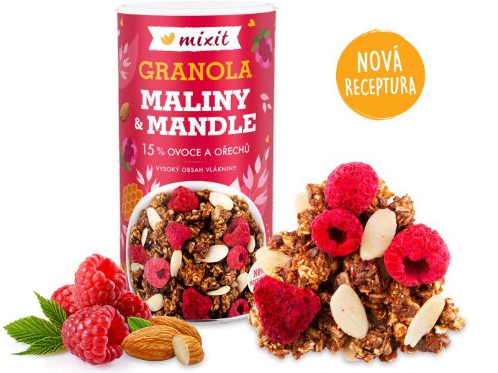 granola z pece - maliny a mandle Mixit 440g exp. 11/25