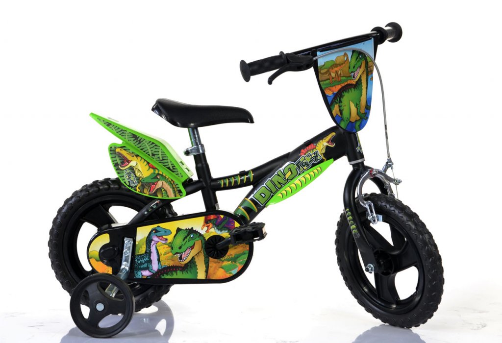 Dino bikes kolo 12" Dino Dinosaurus černo/zelené