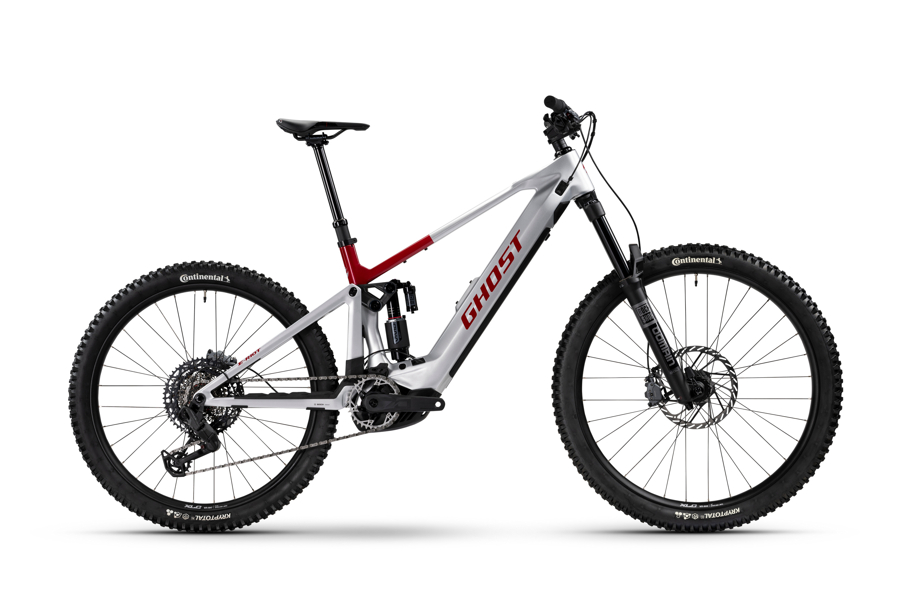 GHOST E-Riot CF Advanced Rebel Red/Misty Grey Glossy Varianta: L