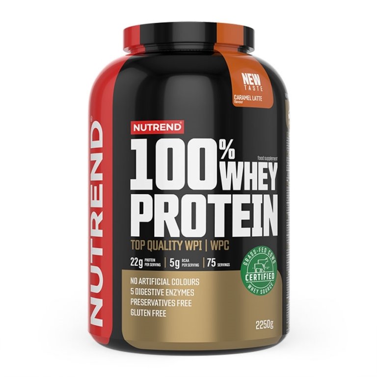 Nutrend 100% WHEY PROTEI, dóza 2250g karamelové latté