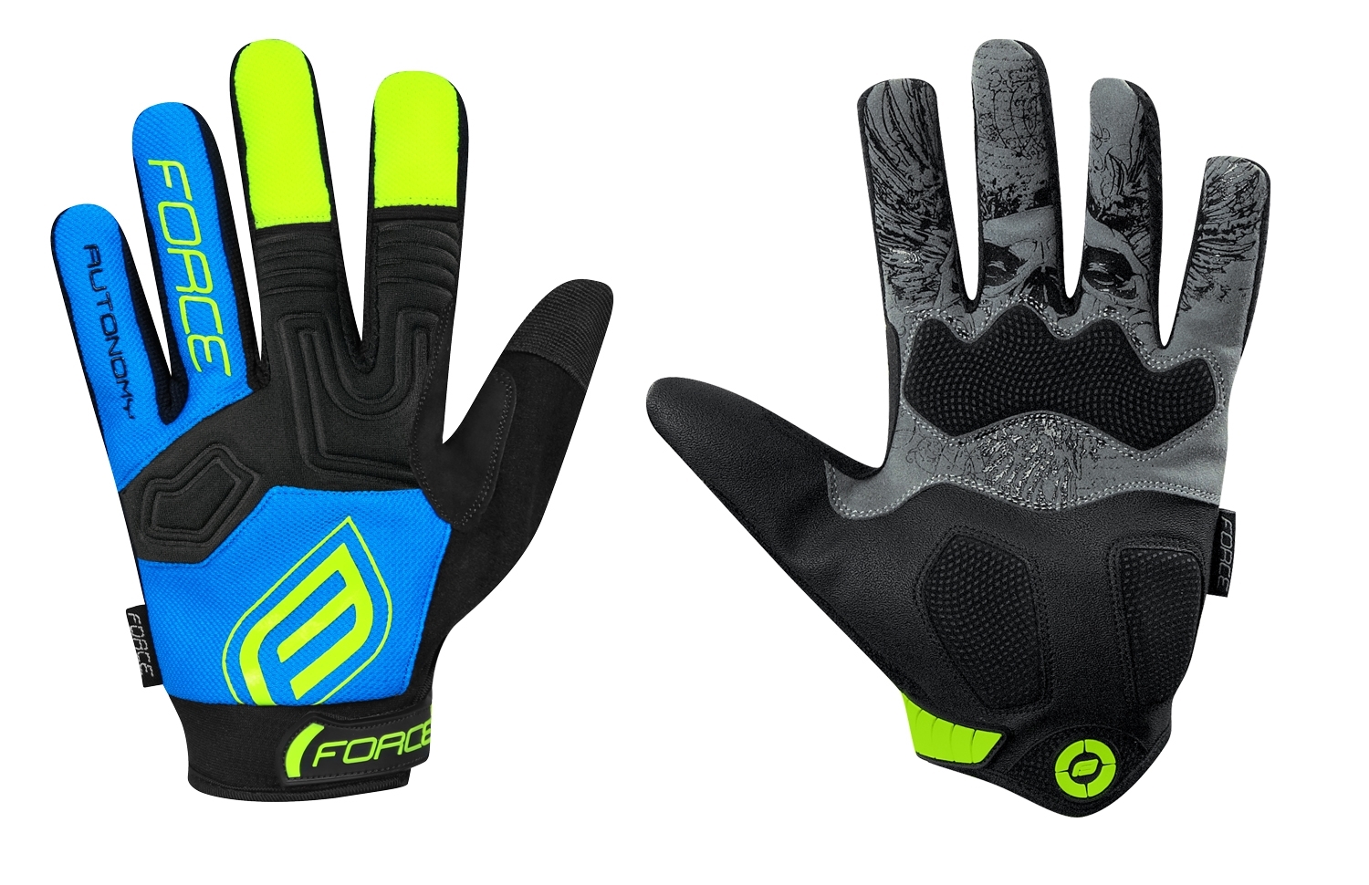 rukavice FORCE MTB AUTONOMY, černo-modré Varianta: XXL