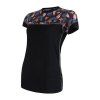 triko krátké dámské SENSOR MERINO IMPRESS černá/floral (Velikost S)