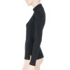 triko dlouhé dámské SENSOR MERINO DOUBLE FACE zip černé (Velikost L)