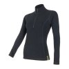triko dlouhé dámské SENSOR MERINO DOUBLE FACE zip černé