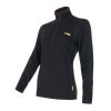 mikina dámská SENSOR MERINO UPPER zip černá