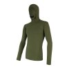 triko dlouhé pánské SENSOR MERINO DOUBLE FACE s kapucou safari