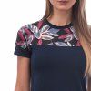 triko krátké dámské SENSOR COOLMAX IMPRESS deep blue/leaves (Velikost S)