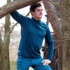 mikina pánská Progress TOREZ ZIP MERINO petrol