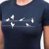 triko krátké dámské SENSOR MERINO ACTIVE SONGBIRDS tm. modré