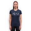triko krátké dámské SENSOR MERINO ACTIVE SONGBIRDS tm. modré