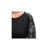 triko dlouhé dámské SENSOR MERINO BLEND IMPRESS černé/zebra (Velikost L)
