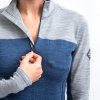 triko dámské dlouhé SENSOR BOLD ZIP merino modro/šedé (Velikost L)