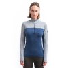 triko dámské dlouhé SENSOR BOLD ZIP merino modro/šedé (Velikost L)