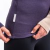 mikina dámská SENSOR Extreme up merino fialovo/béžová (Velikost L)