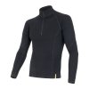 triko dlouhé pánské SENSOR MERINO DOUBLE FACE zip černé