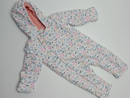 jarnípodzimní bílá květovaná kombinéza M&S vel. 86