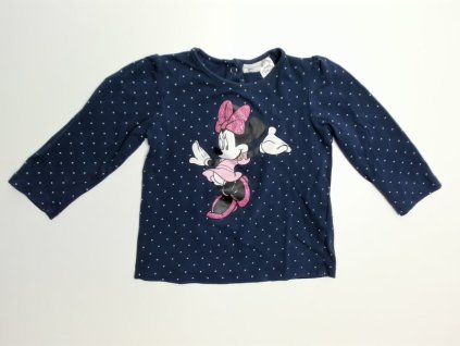 tm. modré puntíkaté tričko s Minnie Disney H&M vel. 74