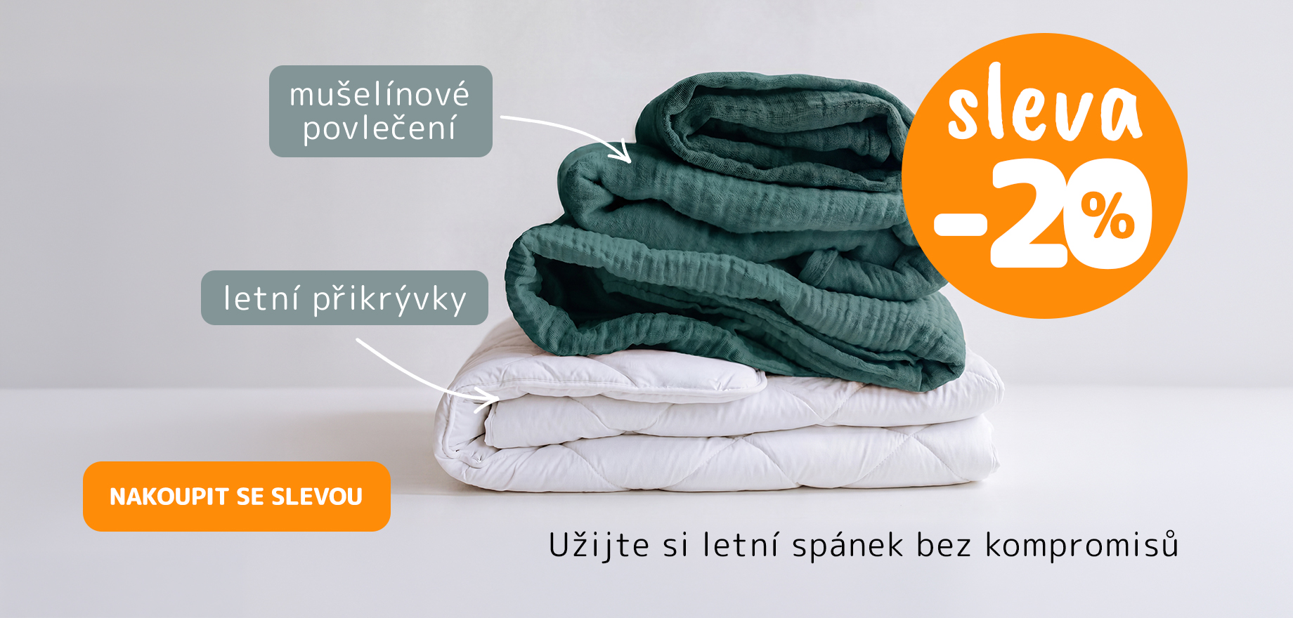 Slevy týdne - letni přikrývky, mušelín