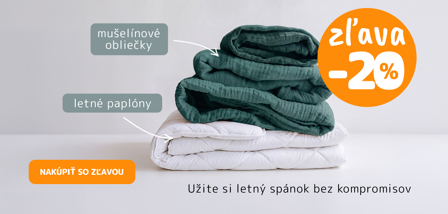 Slevy týdne - letni přikrývky, mušelín