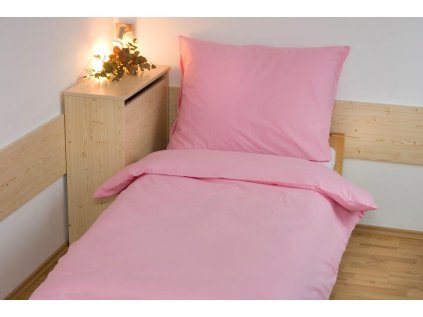 Povlečení bavlna UNI 140x200, 70x90cm Růžová (Výběr zapínaní hotelový uzávěr)