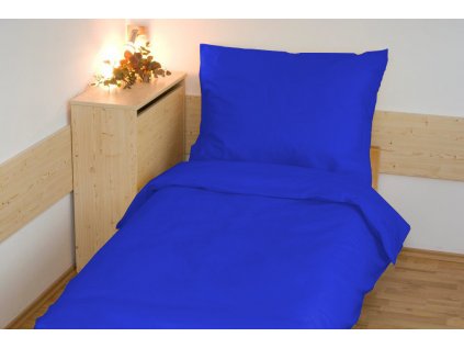 Povlečení bavlna UNI 140x200, 70x90cm tmavě modrá (Výběr zapínaní hotelový uzávěr)
