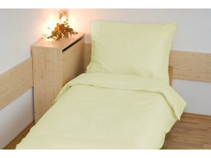 Prodloužené povlečení bavlna UNI 140x220, 70x90cm Světle žlutá (Výběr zapínaní hotelový u