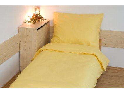 Prodloužené povlečení bavlna UNI 140x220, 70x90cm Sytě žlutá (Výběr zapínaní hotelový uzá