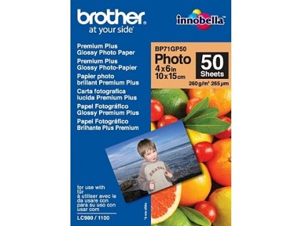 99922 brother fotopapir bp71gp50 50 listu 10x15cm premium glossy 260g